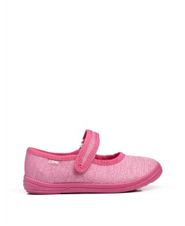 Детские туфли "Лодочка на липучке" DARIA розовый люрекс