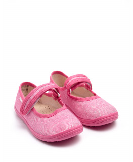 Туфлі дитячі "Лодочка на липучці" DARIA рожевий люрекс